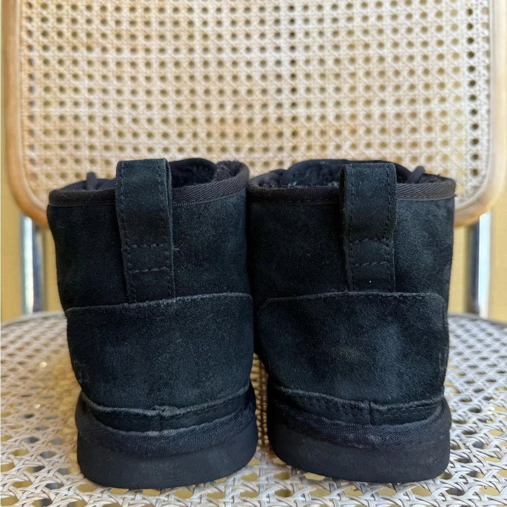 UGG Neumel Black Suede Lace-Up Boots Women’s size 8